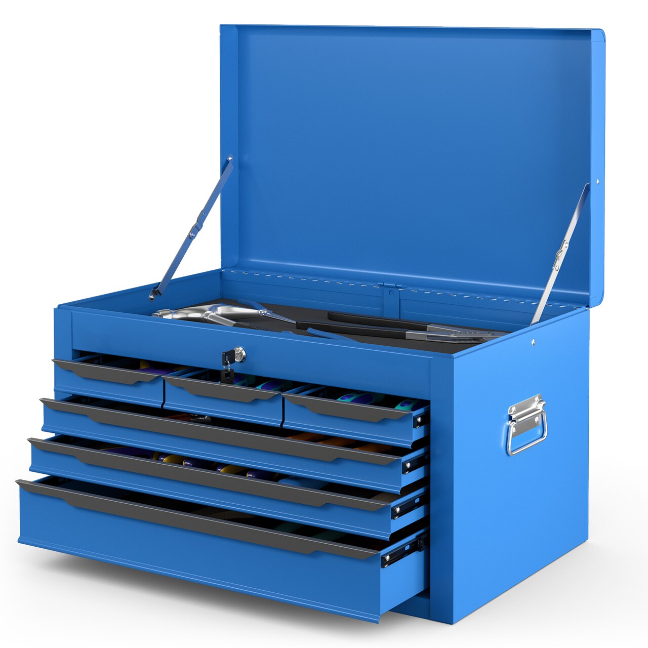 Portable Steel Toolbox 6 Drawer Ball Bearing Slides 120 lb Capacity